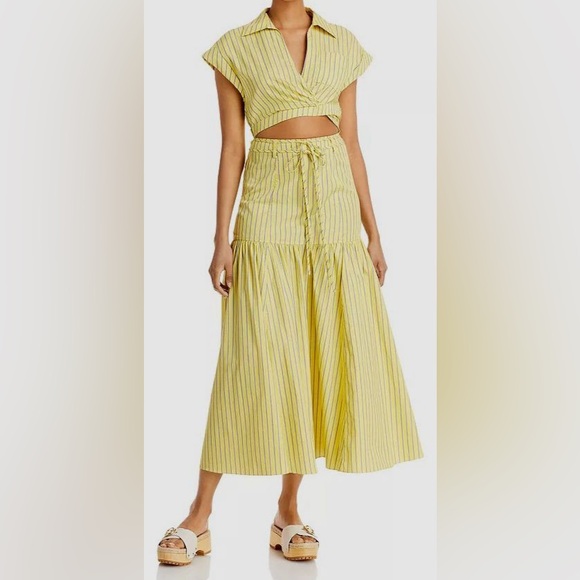 10 Crosby Derek Lam Dresses & Skirts - Derek Lam 10 Crosby Women's Yellow Collared Short Sleeve Midi Dress